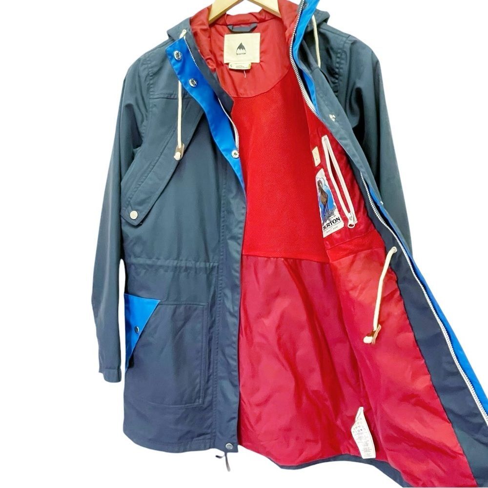 Burton DryRide Hooded Raincoat Windbreaker Navy Blue Size Small Anorak Jacket - Picture 6 of 12